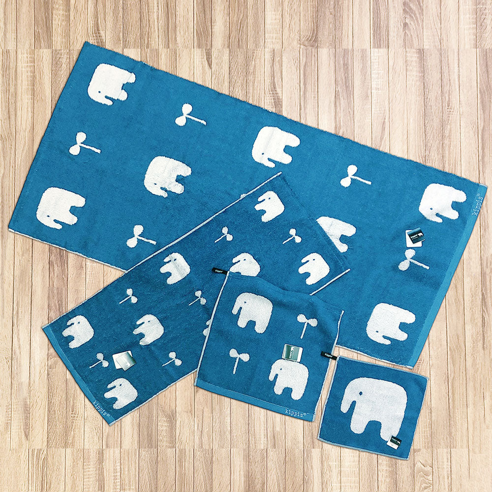 kippisタオル/ぞうと葉っぱ