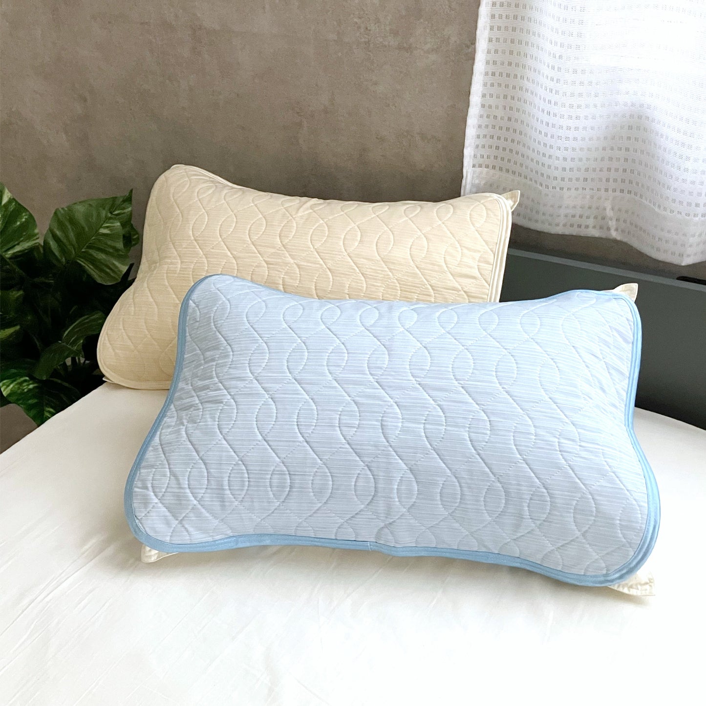 ロマンス小杉 アイスミンEX 麻 ピローパッド 接触冷感 ウォッシャブル 簡単着脱 63×43cm 夏用 ひんやり 枕カバー