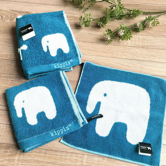 kippisタオル/ぞうと葉っぱ