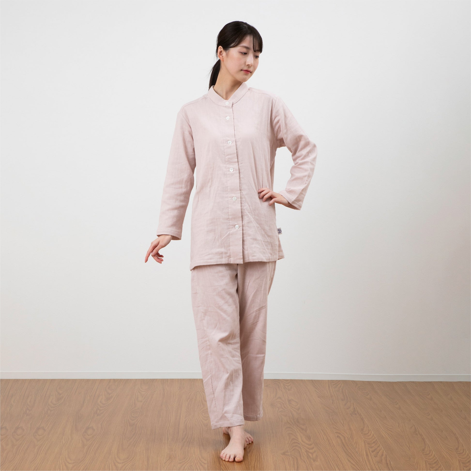ロマンス小杉 レディースパジャマ 綿100% ウォッシャブル ポケット付き 春 夏 秋 涼しい 夏用 ゆったり 楊柳 長袖 長ズボン
