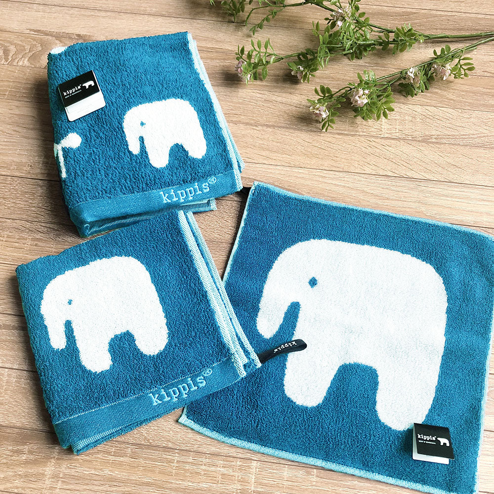 kippisタオル／ぞうと葉っぱ